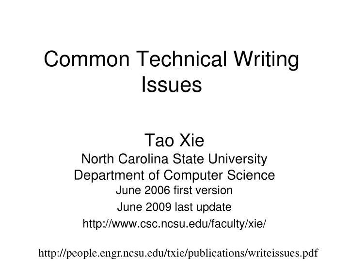 common technical writing issues