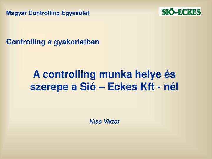 controlling a gyakorlatban