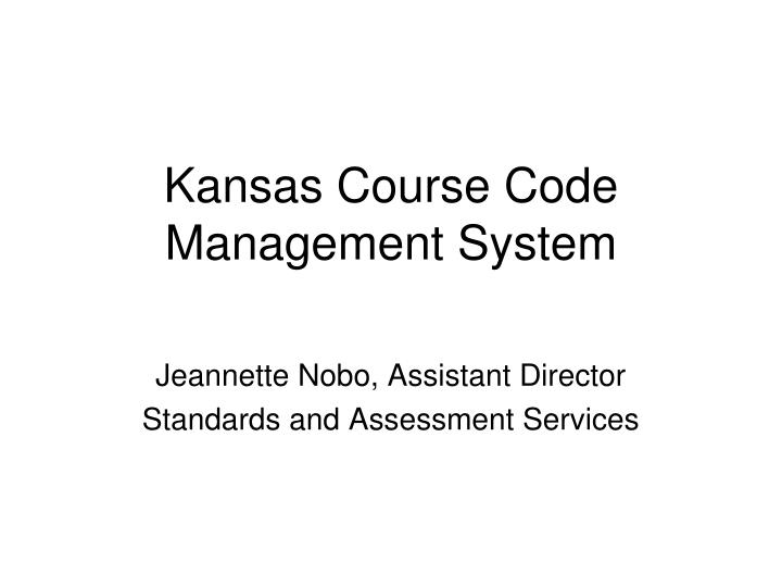 kansas course code management system