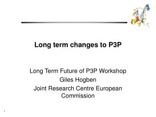 Long term changes to P3P