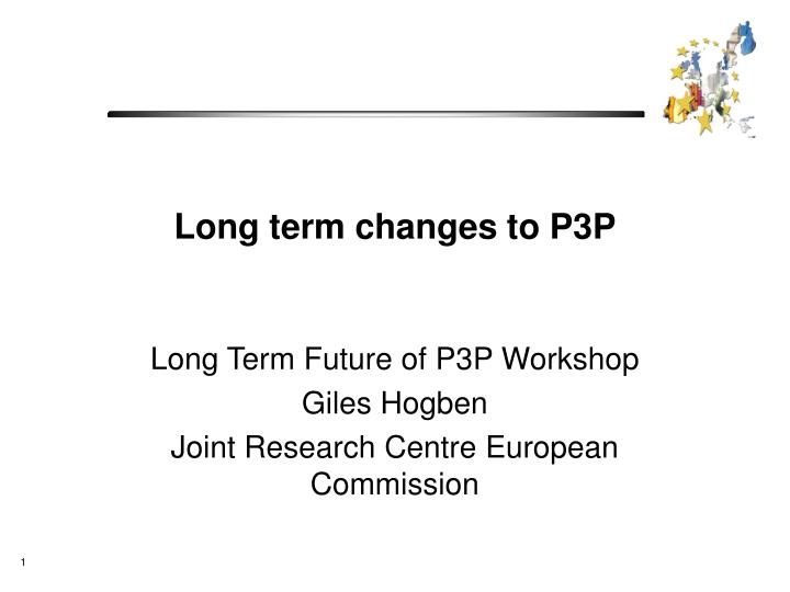 long term changes to p3p