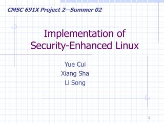 Implementation of Security-Enhanced Linux