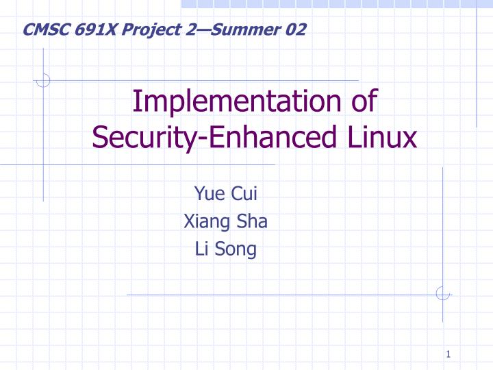 implementation of security enhanced linux