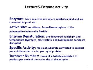 Lecture5-Enzyme activity