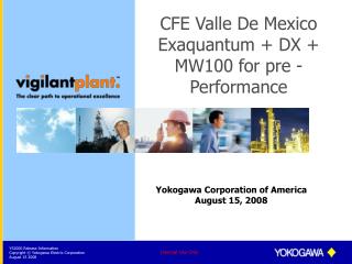 CFE Valle De Mexico Exaquantum + DX + MW100 for pre - Performance