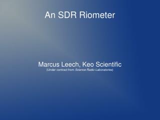 An SDR Riometer