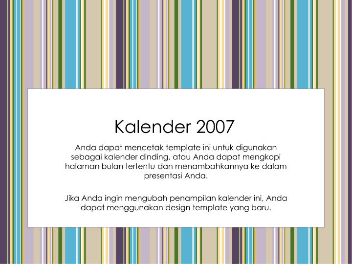 kalender 2007