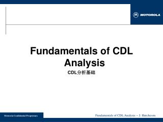 Fundamentals of CDL Analysis CDL ????