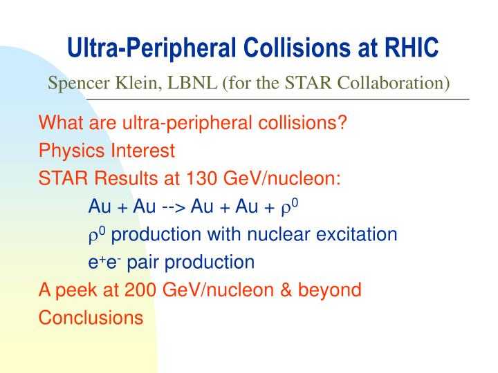 ultra peripheral collisions at rhic