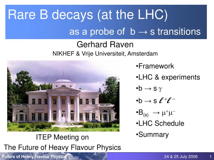 rare b decays at the lhc as a probe of b s transitions