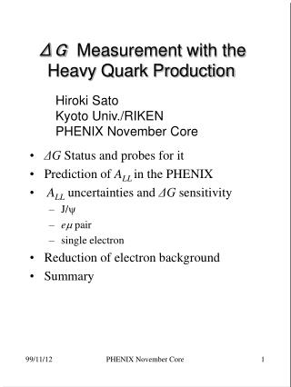 ?G Measurement with the Heavy Quark Production