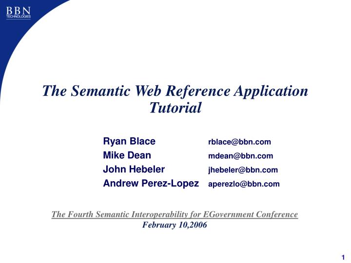 the semantic web reference application tutorial