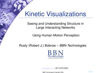Kinetic Visualizations Seeing and Understanding Structure in Large Interacting Networks