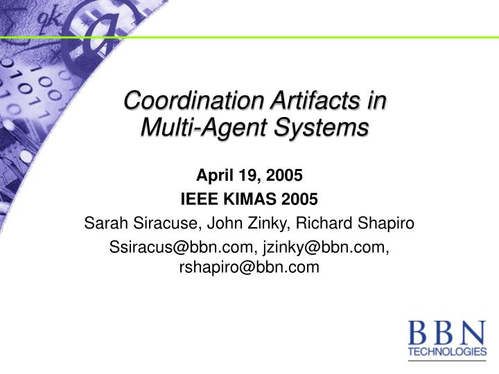 coordination artifacts in multi agent systems