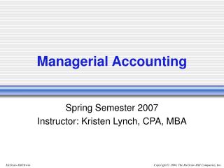 Managerial Accounting