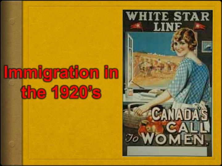 immigration in the 1920 s