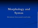 Morphology and Syntax - slide 1