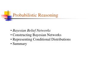 Probabilistic Reasoning