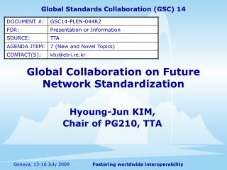 Global Collaboration on Future Network Standardization