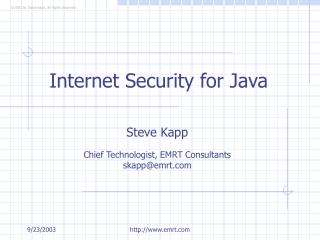 Internet Security for Java