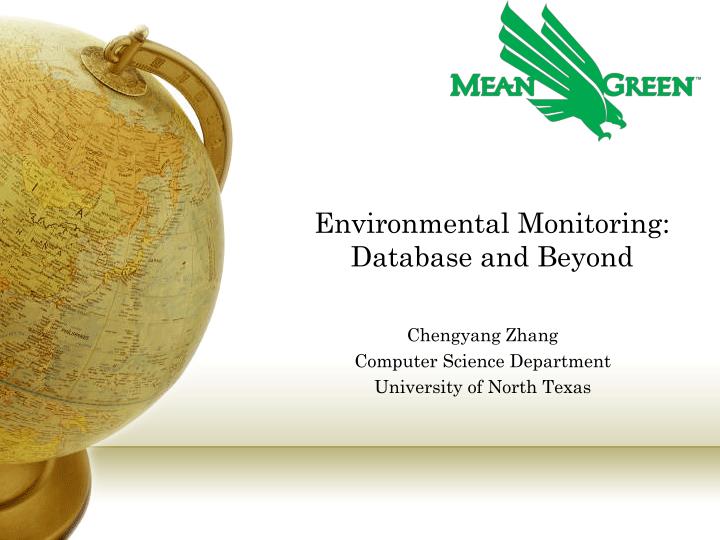 environmental monitoring database and beyond
