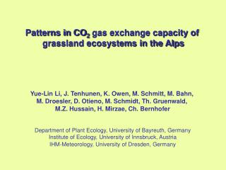 Patterns in CO 2 gas exchange capacity of grassland ecosystems in the Alps