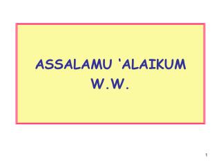 assalamu alaikum w w