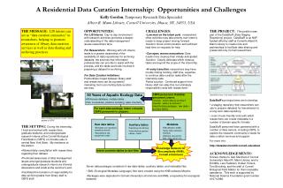 A Residential Data Curation Internship: Opportunities and Challenges