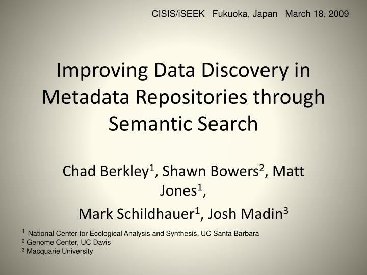 improving data discovery in metadata repositories through semantic search