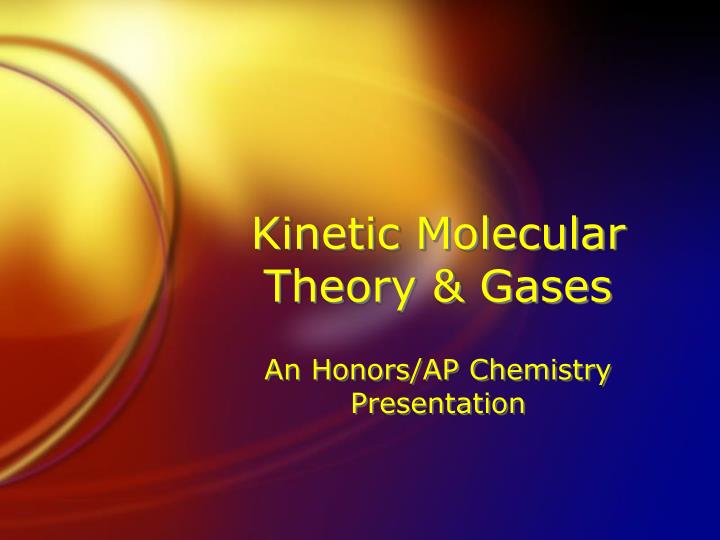 kinetic molecular theory gases