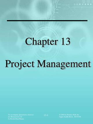 Chapter 13 Project Management