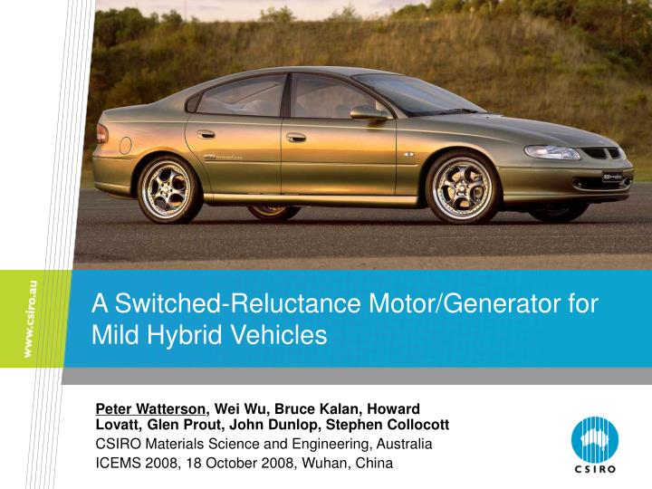 a switched reluctance motor generator for mild hybrid vehicles