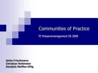 communities of practice