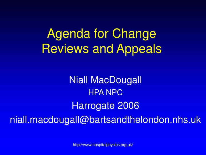 agenda for change reviews and appeals
