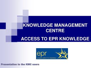 Presentation to the KMC users