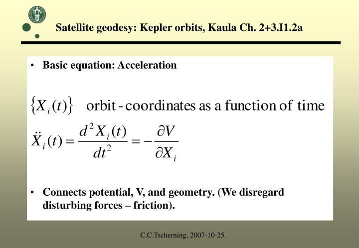 satellite geodesy kepler orbits kaula ch 2 3 i1 2a