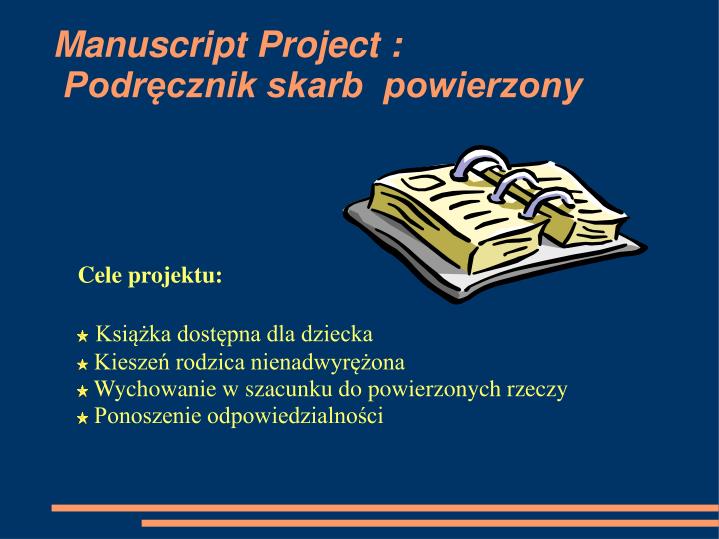 manuscript project podr cznik skarb powierzony