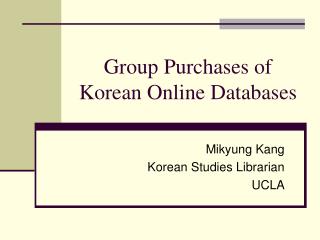 Group Purchases of Korean Online Databases