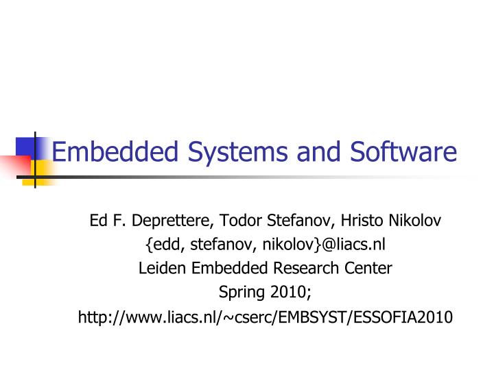 embedded systems and software