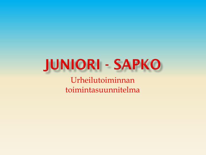 juniori sapko