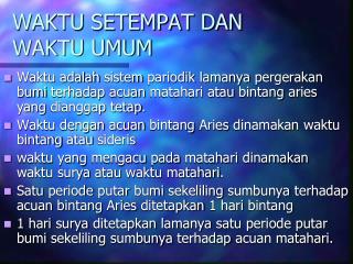 waktu setempat dan waktu umum