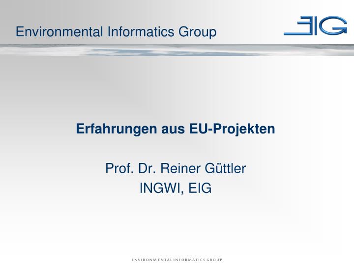 environmental informatics group