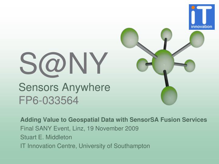 s@ny sensors anywhere fp6 033564