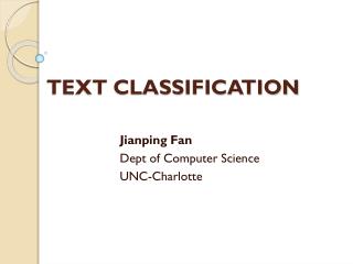 TEXT CLASSIFICATION