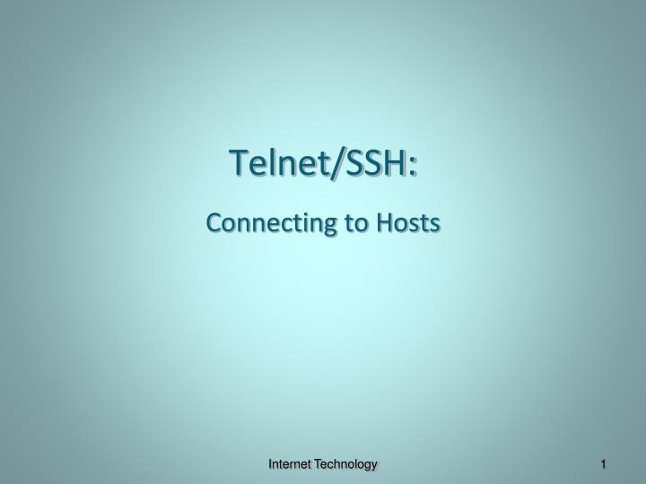telnet ssh connecting to hosts
