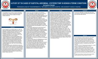 A STUDY OF 750 CASES OF SUBTOTAL ABDOMINAL HYSTERECTOMY IN BENIGN UTERINE CONDITIONS .