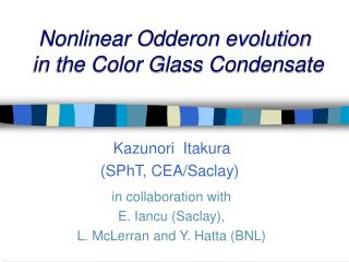 nonlinear odderon evolution in the color glass condensate