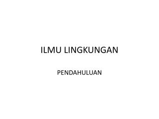 ilmu lingkungan