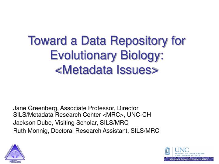 toward a data repository for evolutionary biology metadata issues