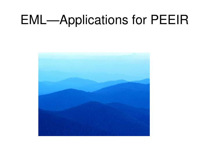 eml applications for peeir